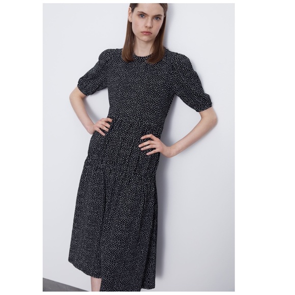 Zara Dress With Ruching TRF NWT - Picture 2 of 11